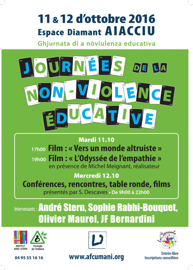 11 & 12 octobre : Journées de la non violence éducative 11 & 12 octobre : Journées de la non violence éducative