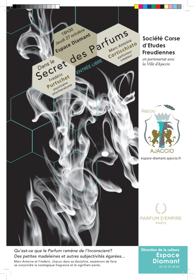 Jeudi 27 octobre, 18h30 Conférence "Dans le Secret des parfums" Jeudi 27 octobre, 18h30 Conférence "Dans le Secret des parfums"