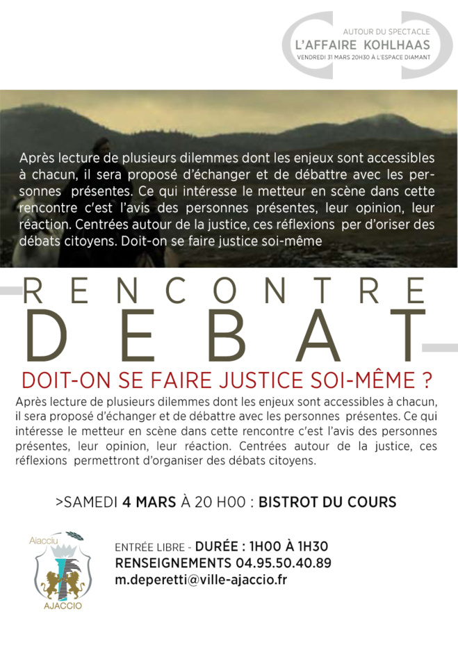 Rencontre débat Samedi 4 mars à 20h - Bistrot du cours Rencontre débat Samedi 4 mars à 20h - Bistrot du cours