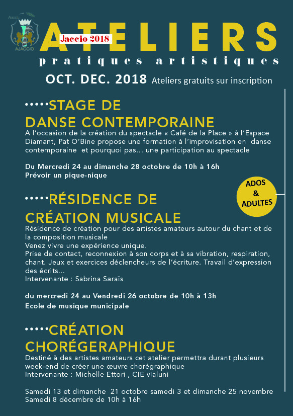 Ateliers de pratiques artistiques / automne 2018