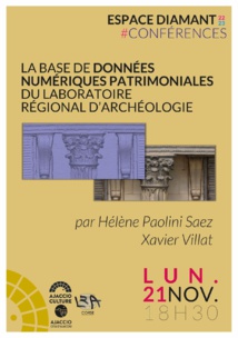Espace Diamant le 21/11 Conférence avec le Laboratoire Régional d'Archéologie