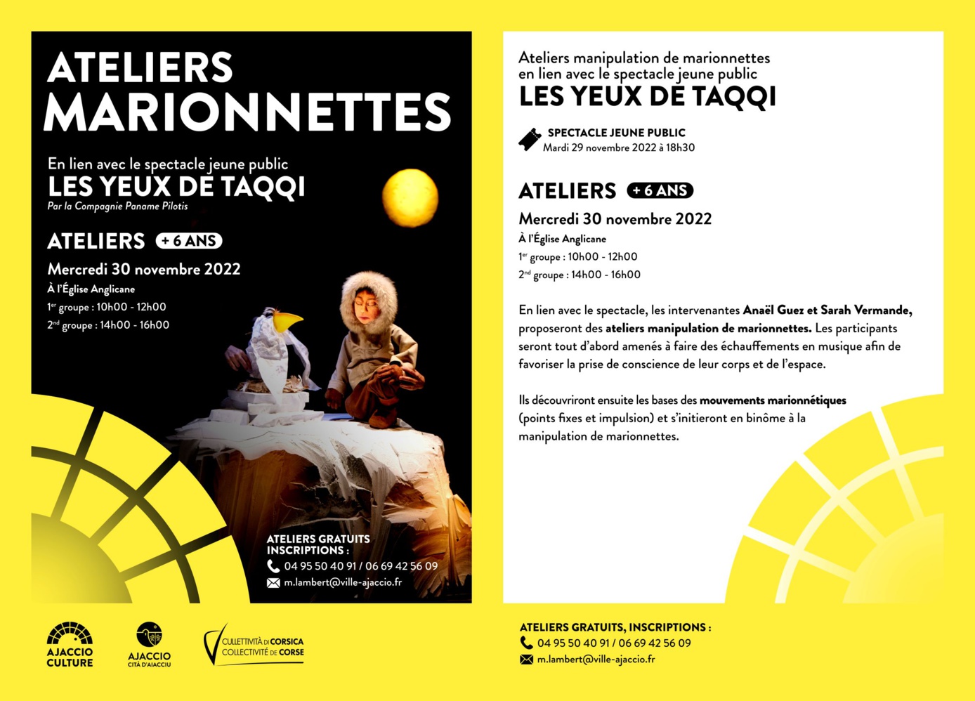 Atelier Marionnettes pour les enfants à partir de 6 ans ! Atelier Marionnettes pour les enfants à partir de 6 ans !