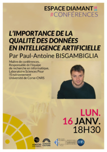 16/01 Conférence : L’importance de la qualité des données en intelligence artificielle. 16/01 Conférence : L’importance de la qualité des données en intelligence artificielle.