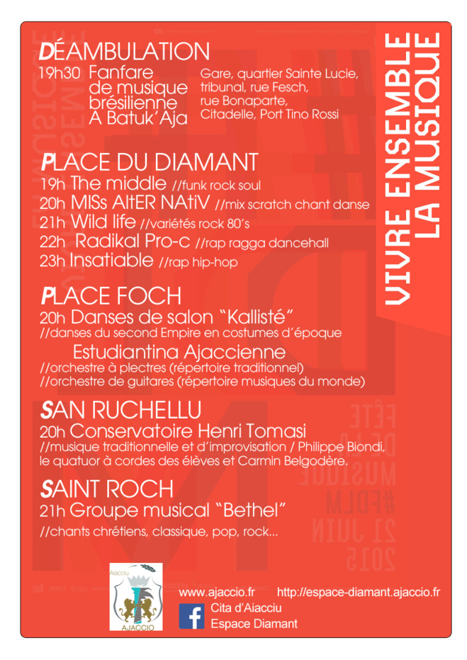 21 juin : Ajaccio fête la musique ! 21 juin : Ajaccio fête la musique !