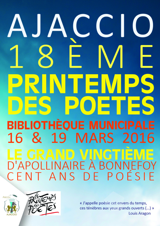 Le Printemps des poètes / 16 & 19 mars à la Bibliothèque Fesch