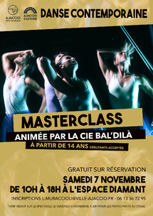 MASTERCLASS danse contemporaine avec la compagnie Bal'dilà MASTERCLASS danse contemporaine avec la compagnie Bal'dilà