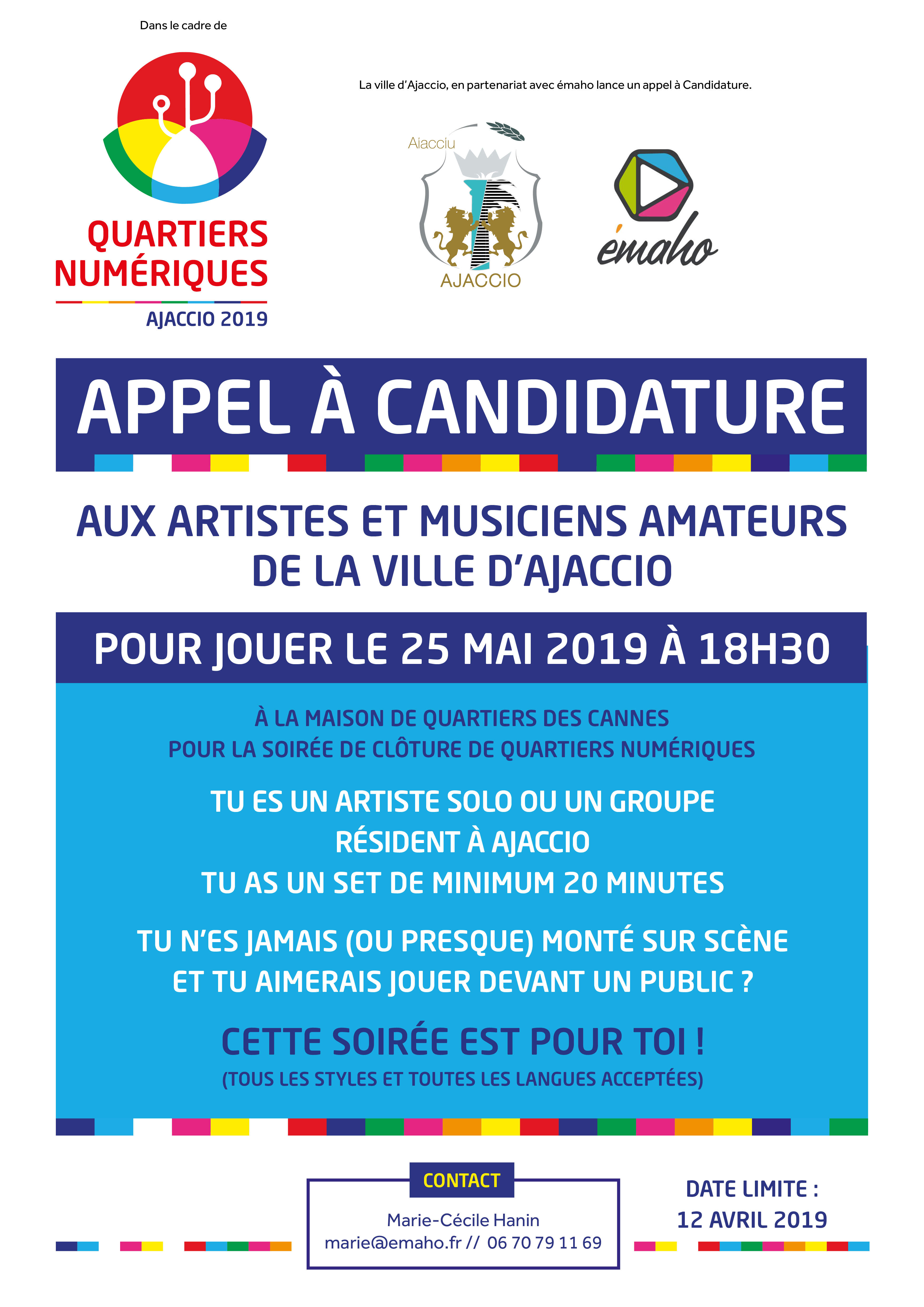 Appel à candidature pour les musiciens & artistes amateurs de la Ville d'Ajaccio