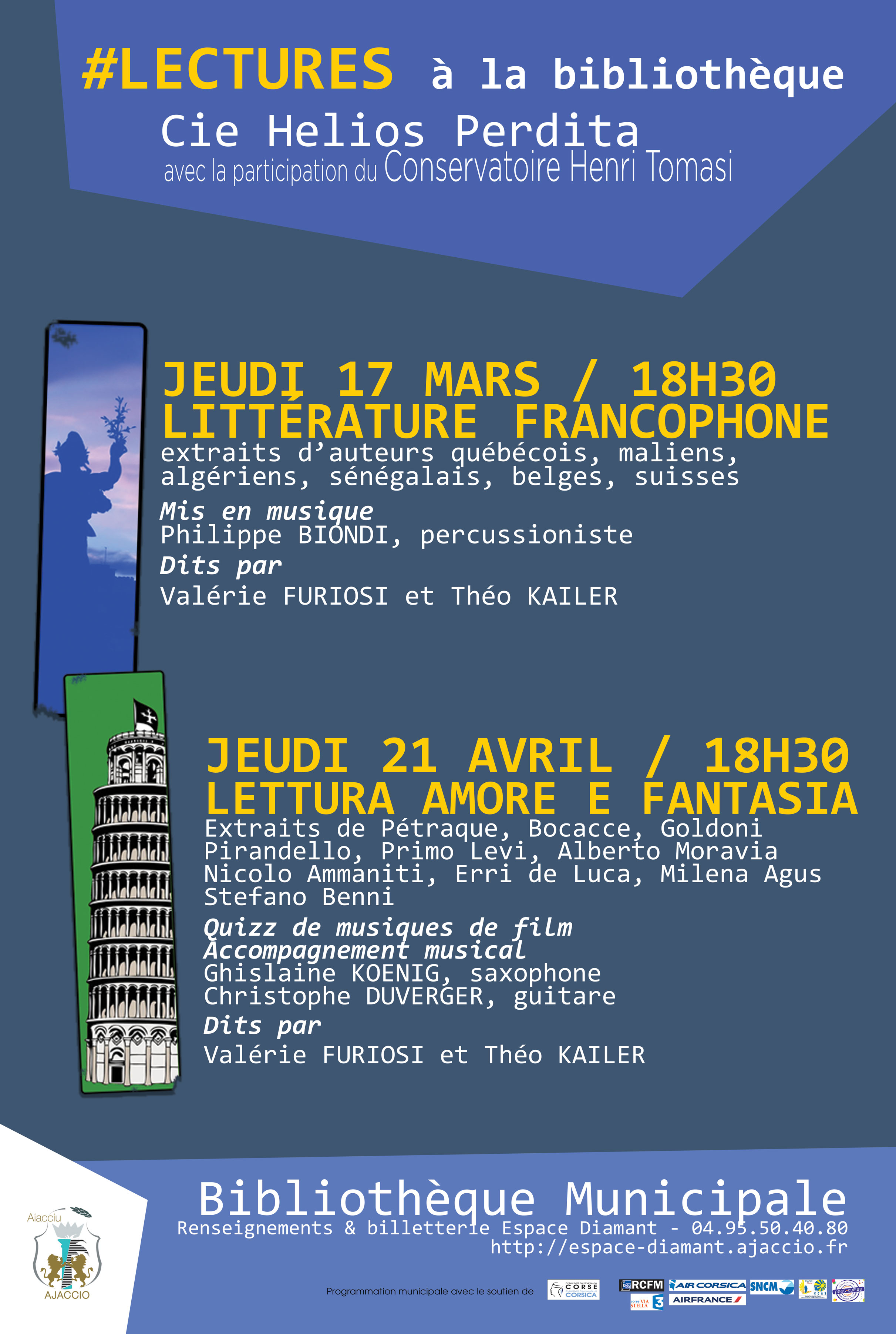 Jeudi 17 mars, 18h30 Lecture à la Bibliothèque Fesch : La littérature francophone 