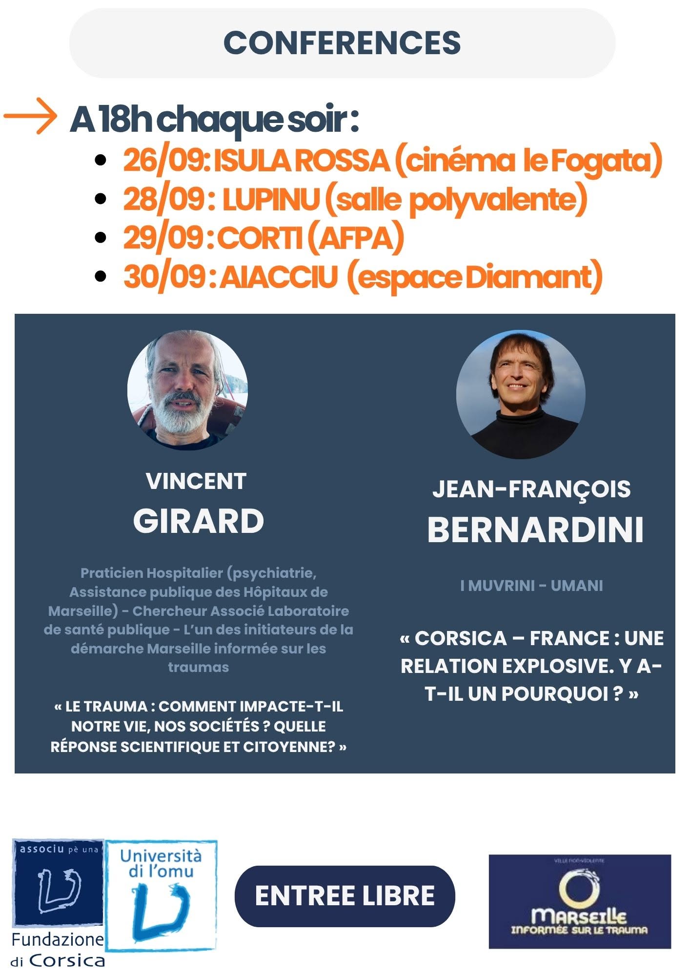 30/09 - Conférence avec l'assiociation Umani